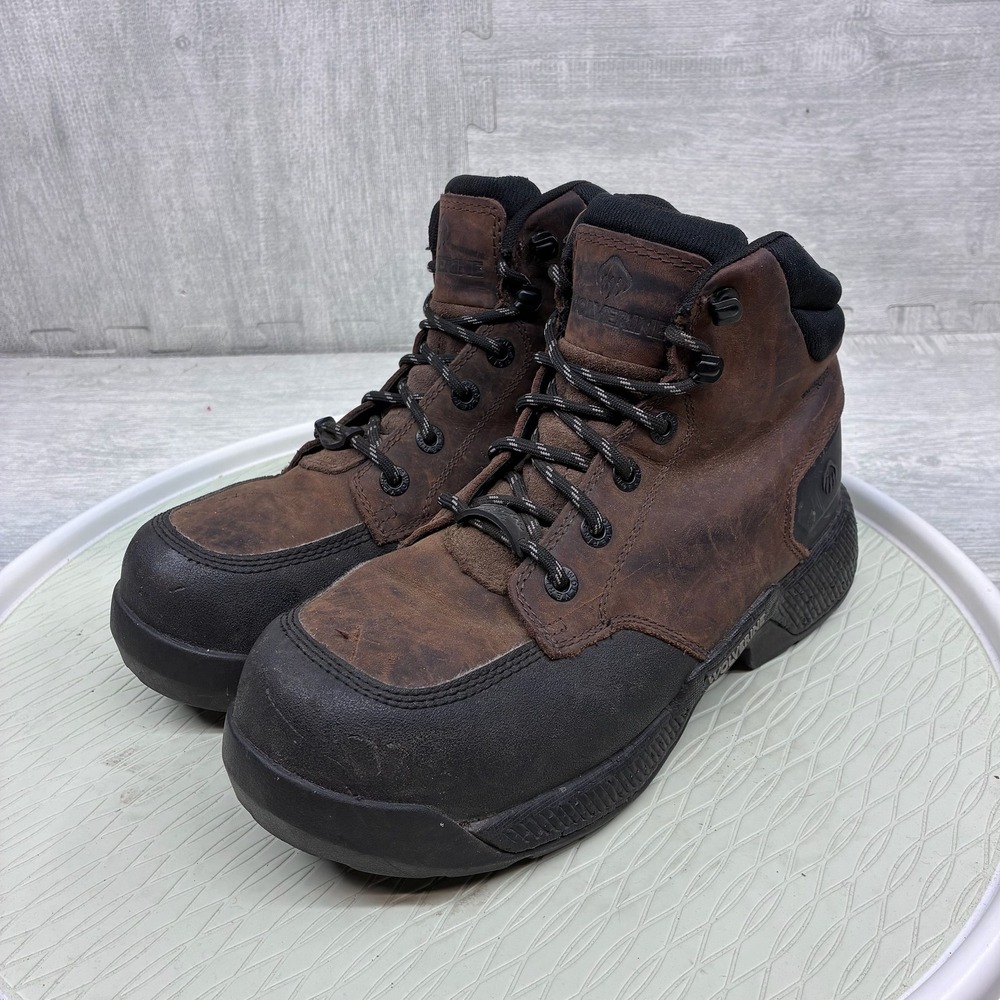Wolverine Carom 5 Inch Work Boots Mens 8 Brown Leather Composite Toe W201094
